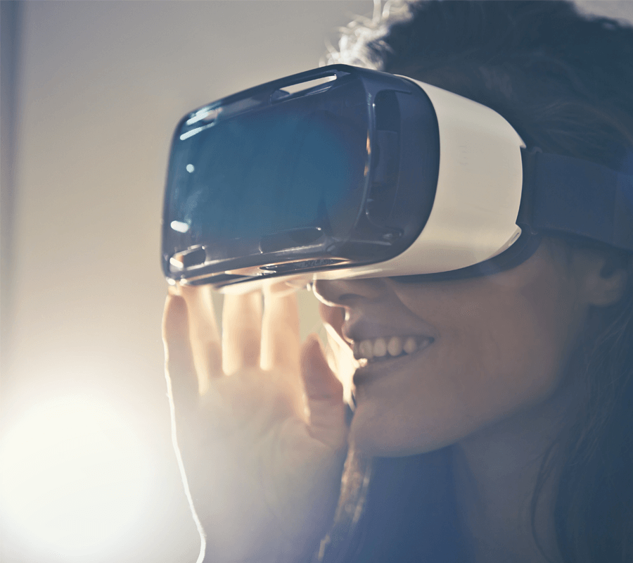 woman with VR headset